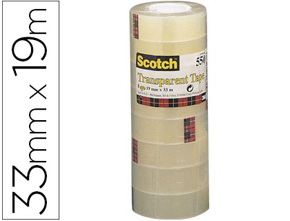 8 cintas adhesivas Scotch 550 transparente 19mm.x33m.